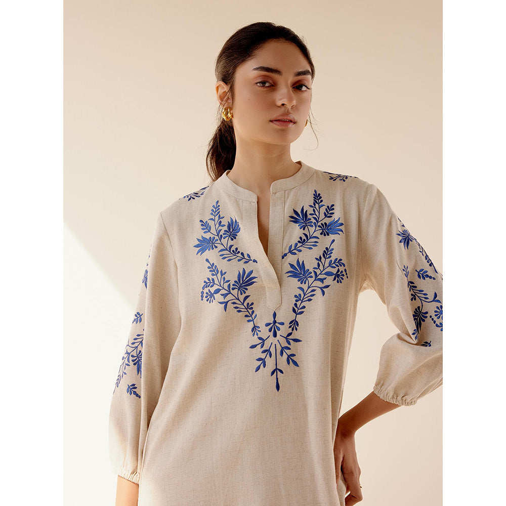 TRISARA Beige Meadow Linen Co-Ord (Set of 2)