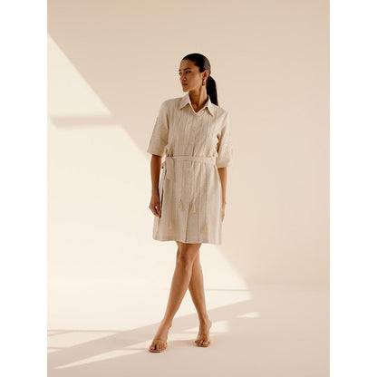 TRISARA Beige Sand Dress with Belt (Set of 2)