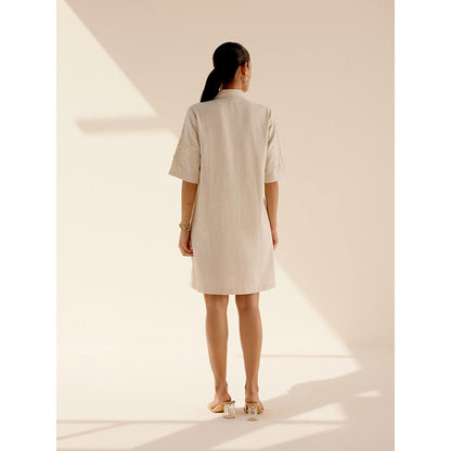 TRISARA Beige Sand Dress with Belt (Set of 2)