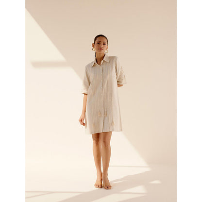 TRISARA Beige Sand Dress with Belt (Set of 2)