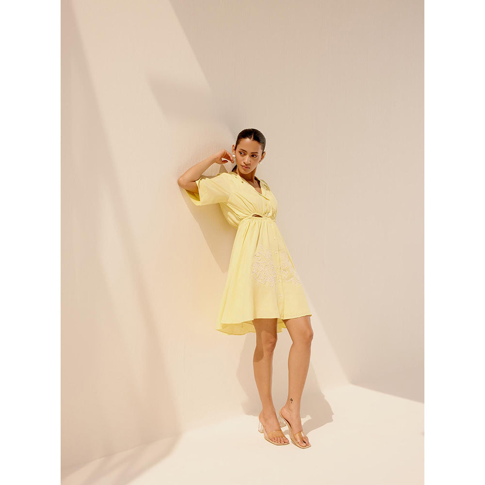 TRISARA Yellow Petal Dance Dress