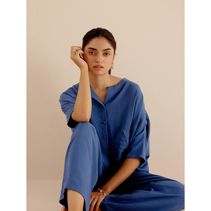 TRISARA Blue Wild Rose Co-Ord (Set of 2)