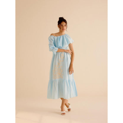 TRISARA Blue Florentine Dress