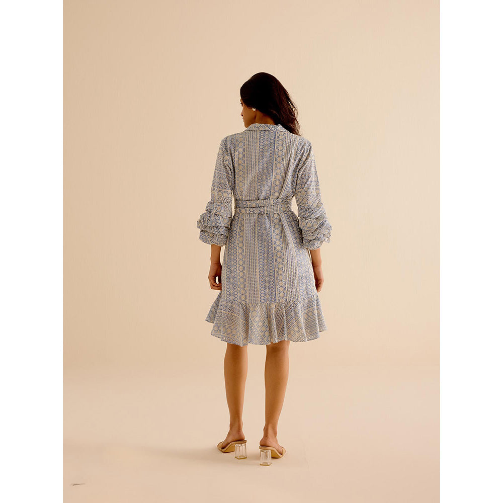 TRISARA Blue Dreamer Dress with Belt (Set of 2)