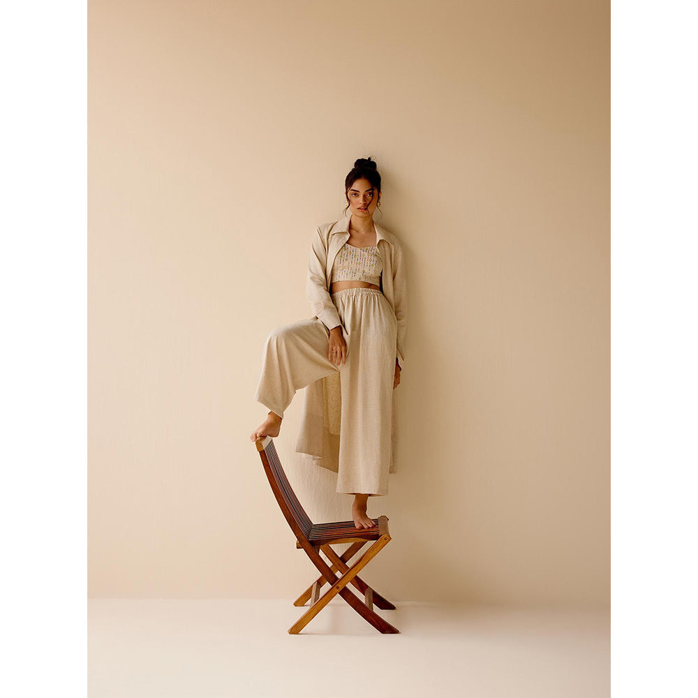 TRISARA Beige Forget Me Not Co-Ord (Set of 3)