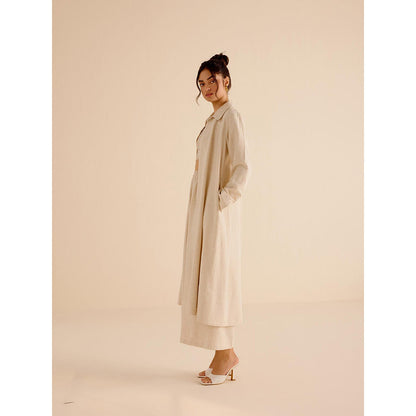 TRISARA Beige Forget Me Not Co-Ord (Set of 3)