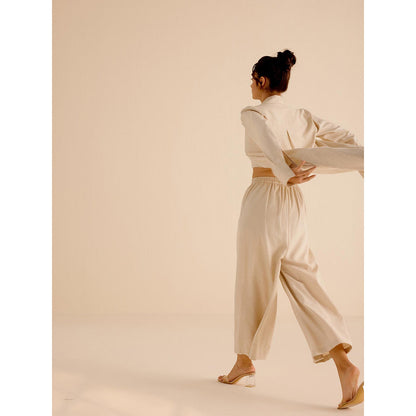 TRISARA Beige Forget Me Not Co-Ord (Set of 3)