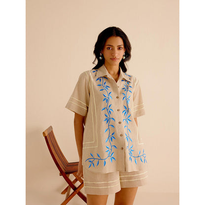 TRISARA Beige Floral Co-Ord (Set of 2)