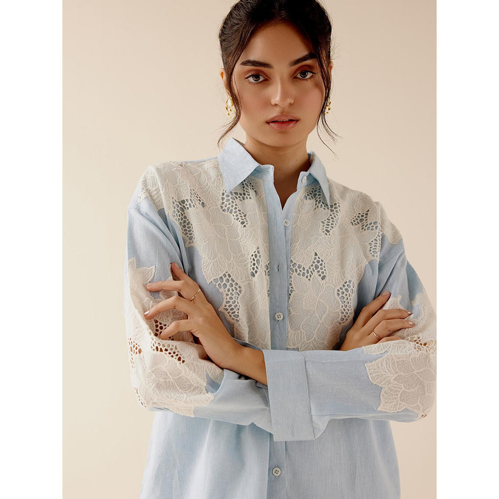 TRISARA Blue Blossom Linen Co-Ord (Set of 2)