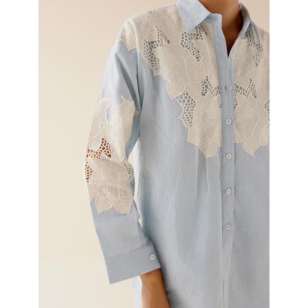 TRISARA Blue Blossom Linen Co-Ord (Set of 2)