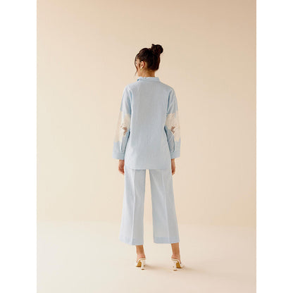 TRISARA Blue Blossom Linen Co-Ord (Set of 2)