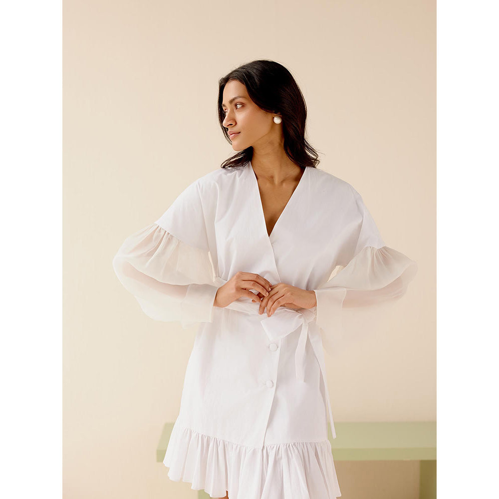 TRISARA White Buttercup Dress with Belt (Set of 2)