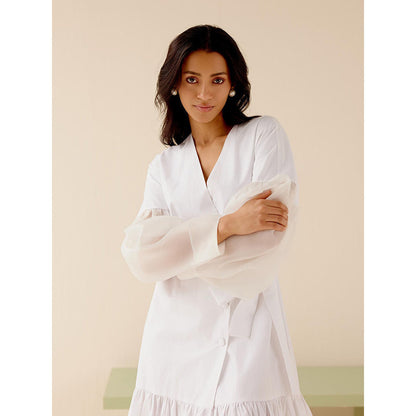 TRISARA White Buttercup Dress with Belt (Set of 2)