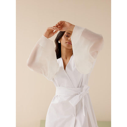 TRISARA White Buttercup Dress with Belt (Set of 2)