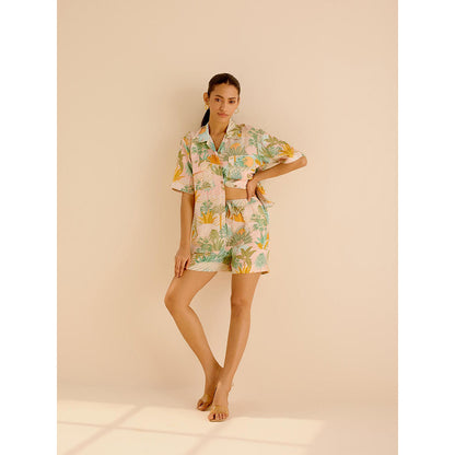 TRISARA Wild Flower Print Shirt and Shorts (Set of 2)