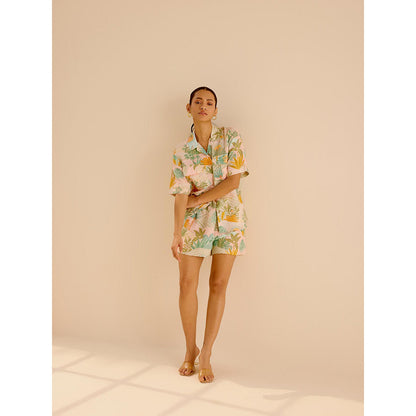 TRISARA Wild Flower Print Shirt and Shorts (Set of 2)