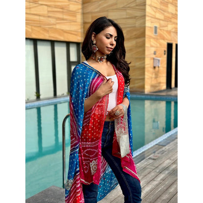 Tussya by Shreya Bandhani Multi-Color Luxe Cape