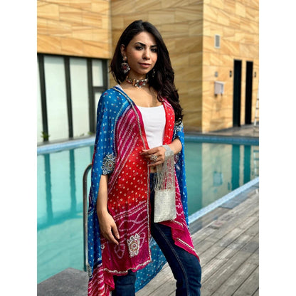 Tussya by Shreya Bandhani Multi-Color Luxe Cape