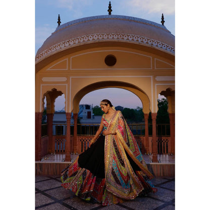 Tussya by Shreya Lalasa Multi-Color Lehenga with Blouse and Dupatta (Set of 3)