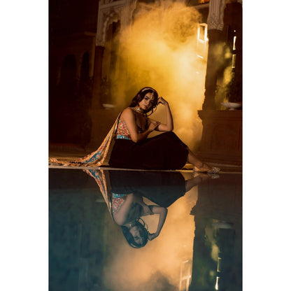 Tussya by Shreya Yati Multi-Color Anarkali Kurta with Pant and Dupatta (Set of 3)