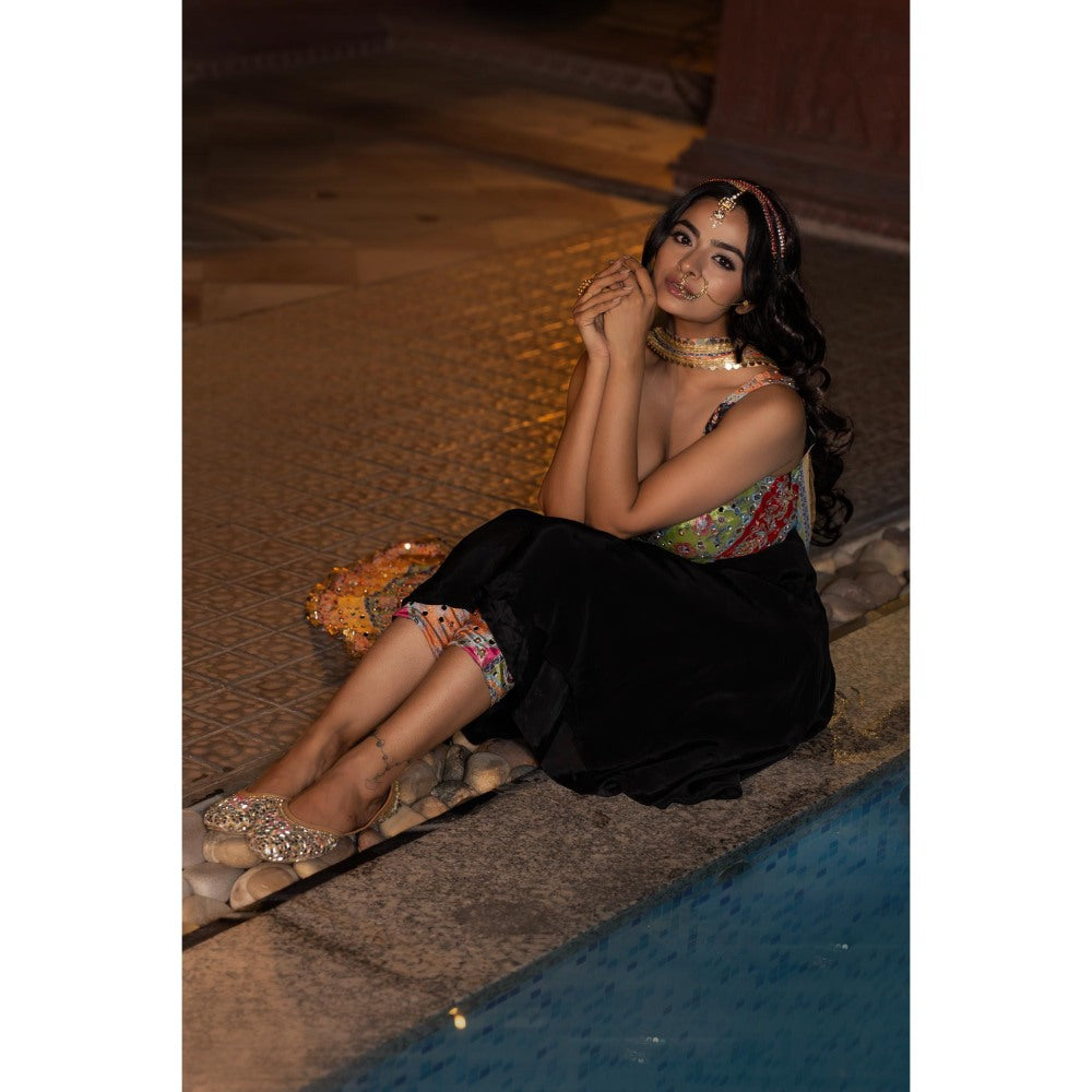 Tussya by Shreya Yati Multi-Color Anarkali Kurta with Pant and Dupatta (Set of 3)