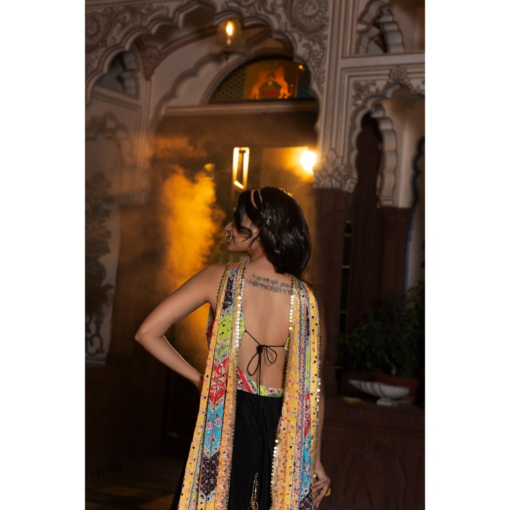 Tussya by Shreya Yati Multi-Color Anarkali Kurta with Pant and Dupatta (Set of 3)