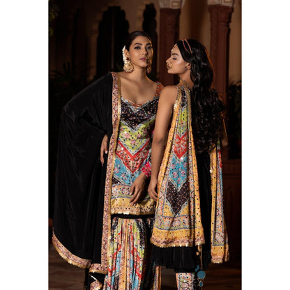 Tussya by Shreya Yati Multi-Color Anarkali Kurta with Pant and Dupatta (Set of 3)