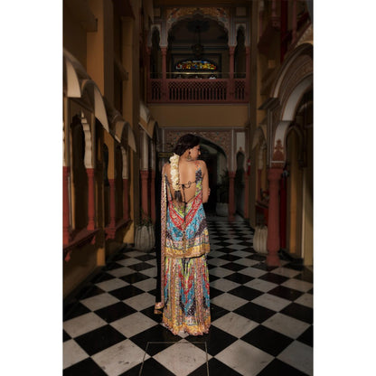 Tussya by Shreya Saadhvi Multi-Color Kurta with Sharara and Dupatta (Set of 3)