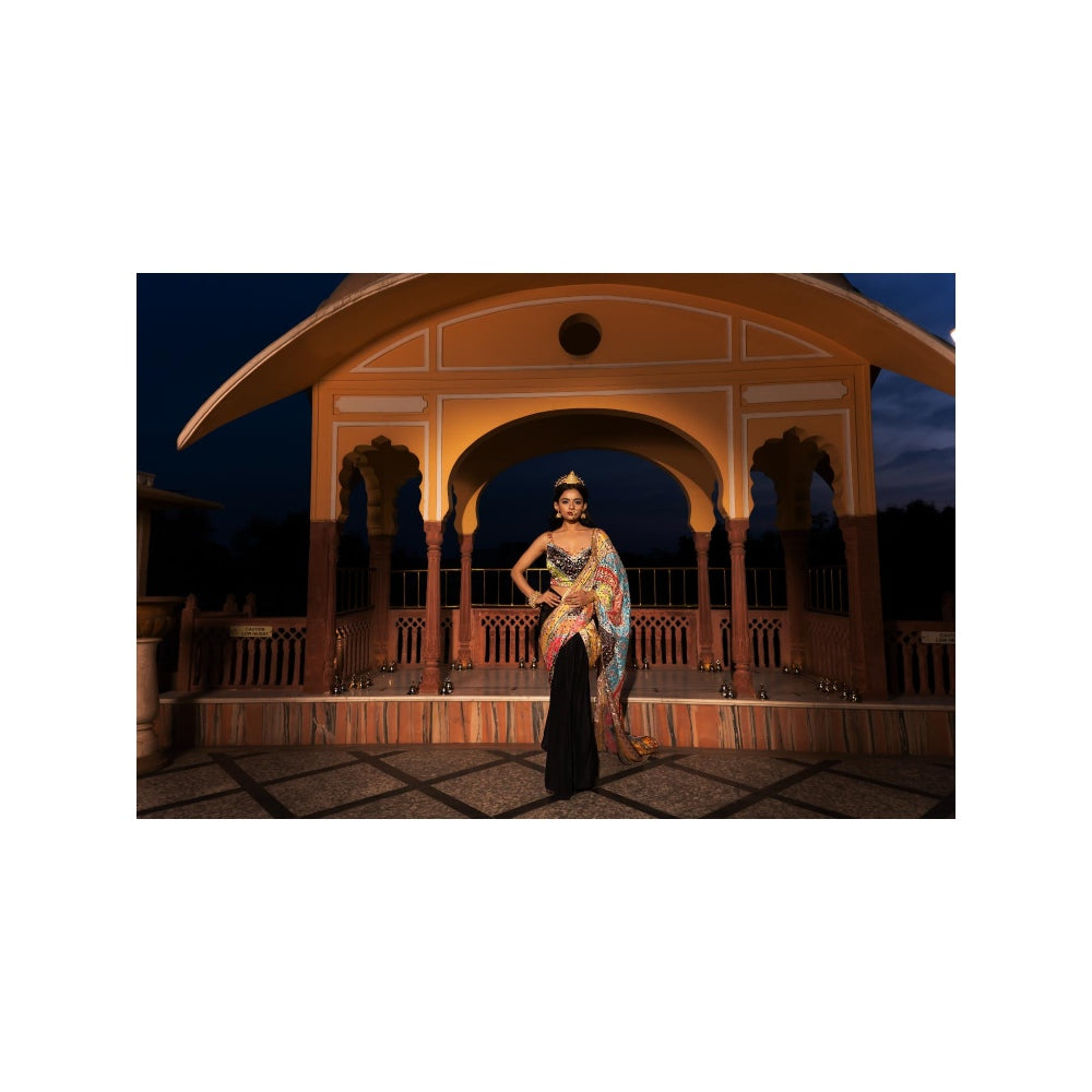 Tussya by Shreya Tanisi Black Dhoti