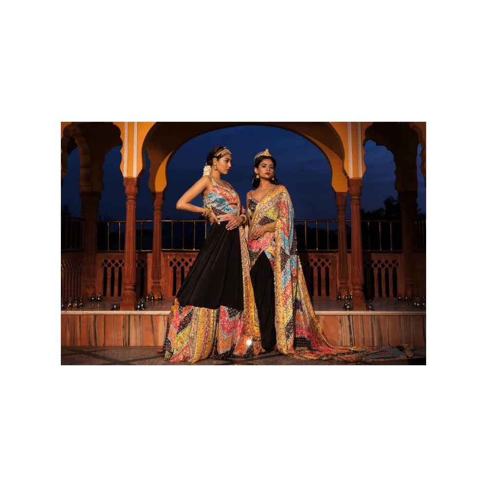 Tussya by Shreya Tanisi Black Dhoti