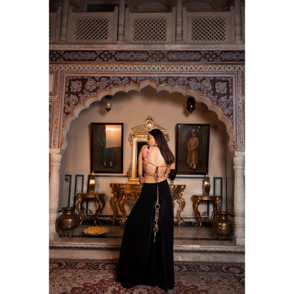 Tussya by Shreya Nirvi Black Palazzo