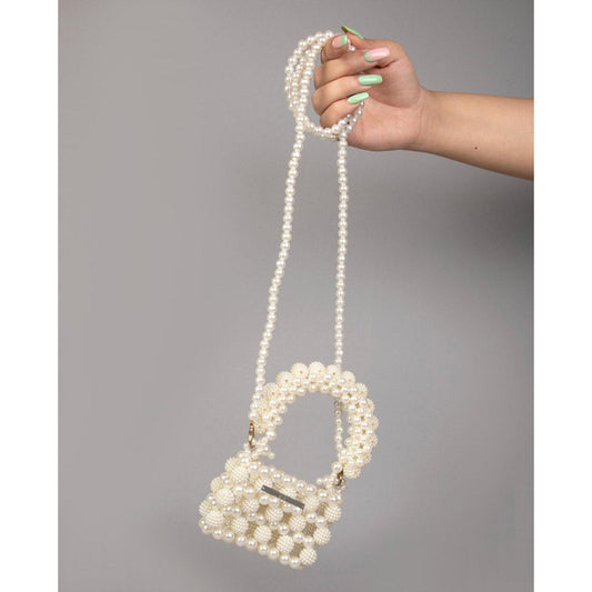 Tussya by Shreya by Shreya Halo Pearl Min - Crystal Sling Bag