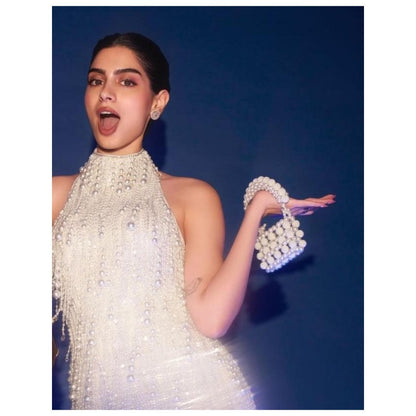 Tussya by Shreya by Shreya Halo Pearl Min - Crystal Sling Bag