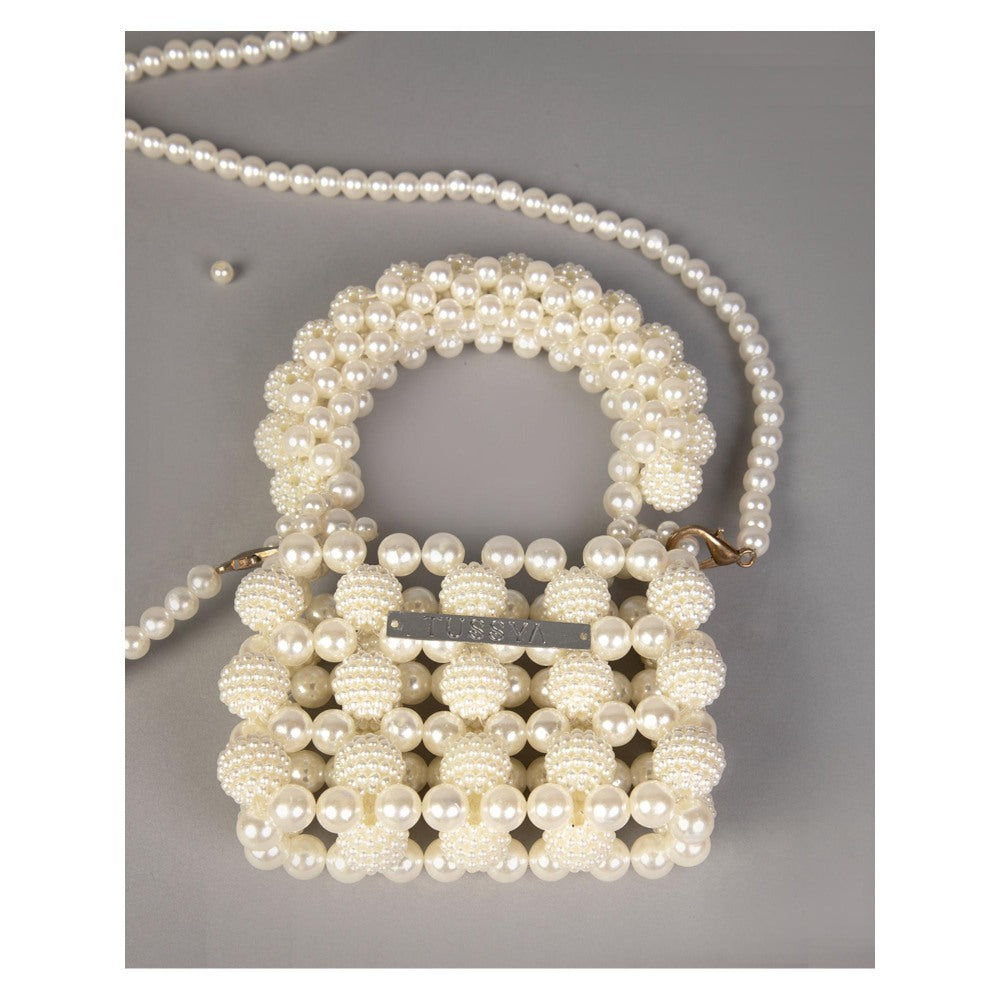 Tussya by Shreya by Shreya Halo Pearl Min - Crystal Sling Bag