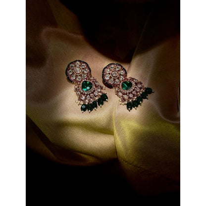 Tussya by Shreya Rani Emerald Choker Set