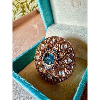 Tussya by Shreya Majestic Onyx Cocktail Ring
