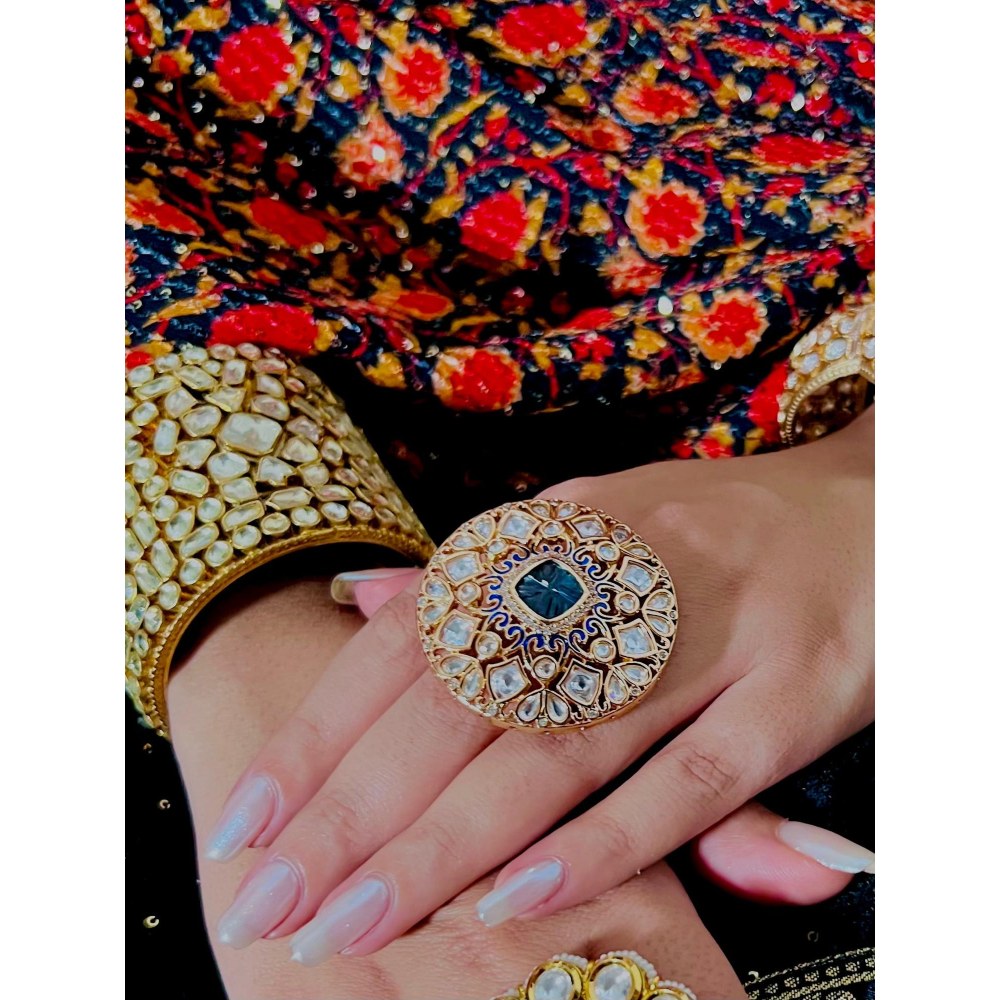 Tussya by Shreya Majestic Onyx Cocktail Ring