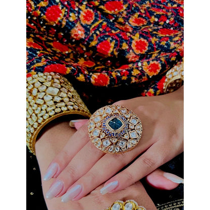 Tussya by Shreya Majestic Onyx Cocktail Ring