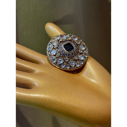 Tussya by Shreya Majestic Onyx Cocktail Ring