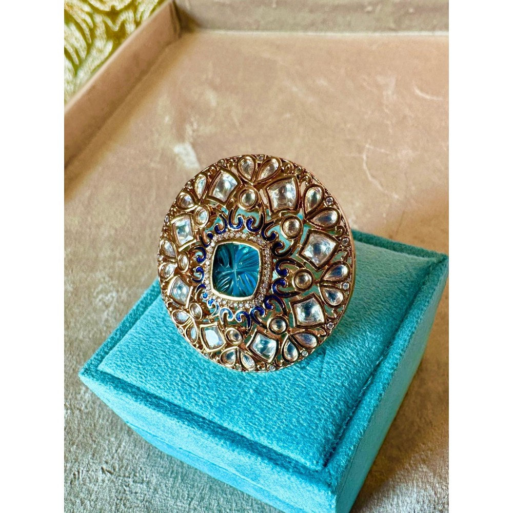 Tussya by Shreya Majestic Onyx Cocktail Ring