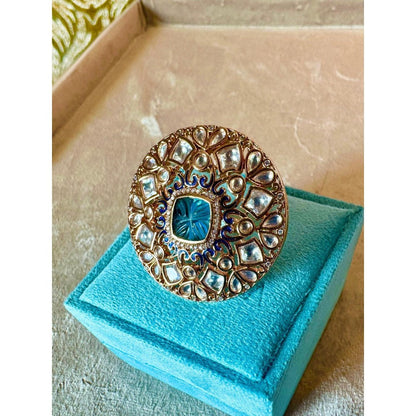 Tussya by Shreya Majestic Onyx Cocktail Ring