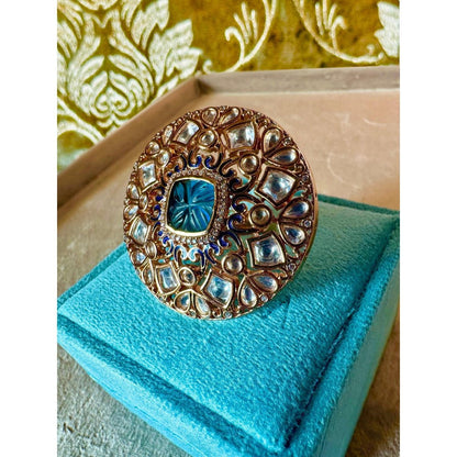 Tussya by Shreya Majestic Onyx Cocktail Ring