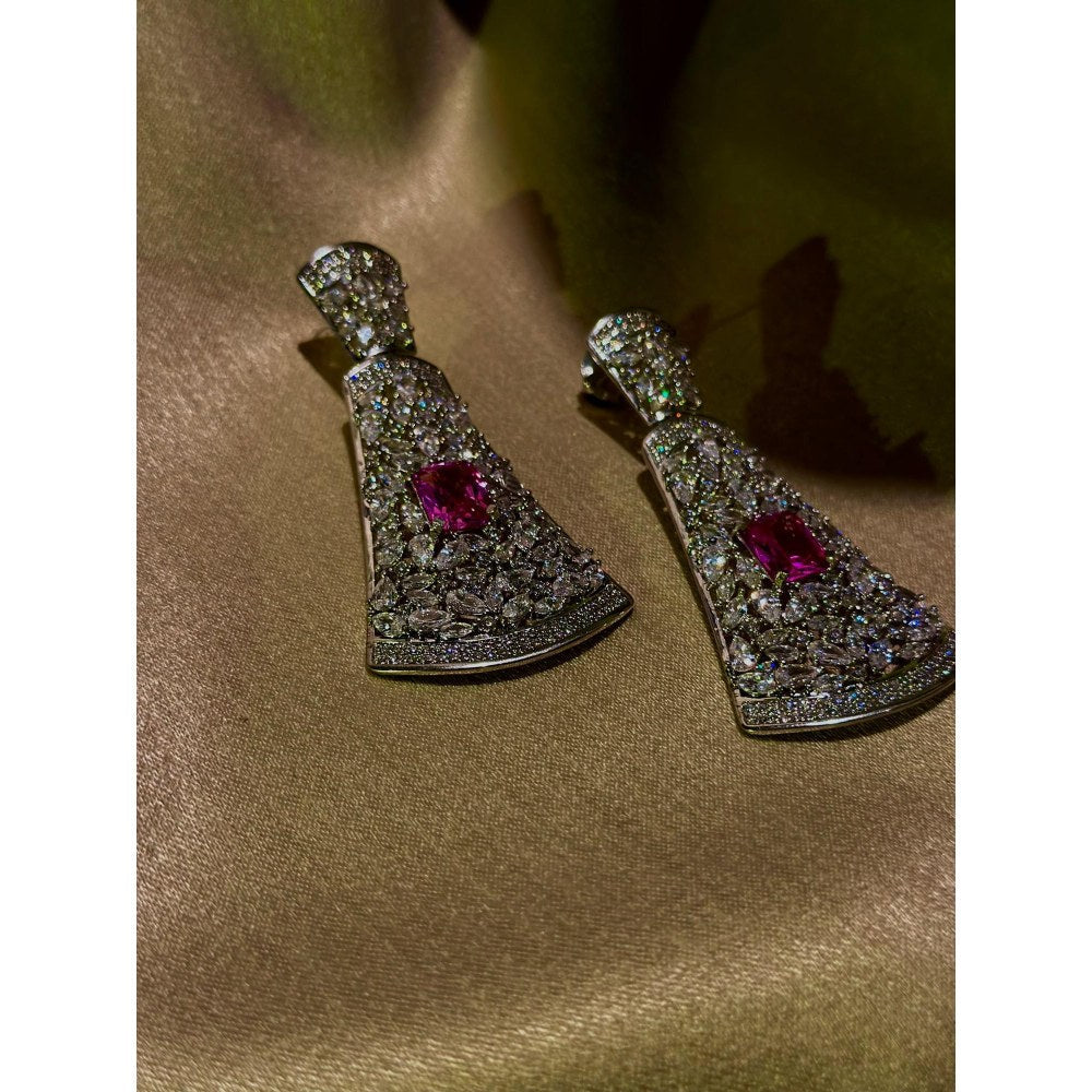 Tussya by Shreya The Pink Diamond Necklace Set