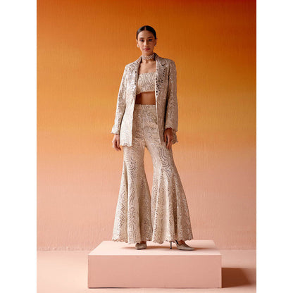 Twenty Nine Ivory Mirrorwork Bandeau Crop Top