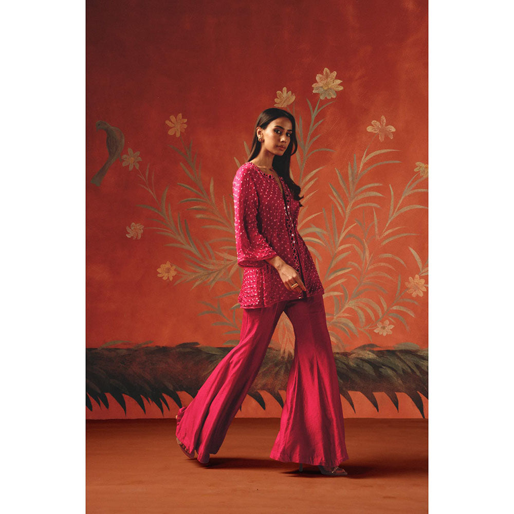 Twenty Nine Magenta Linen Satin Sharara