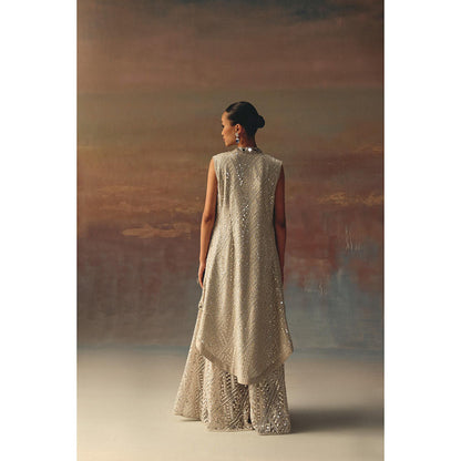 Twenty Nine Grey Bustier With Mirrorwork On Neckline