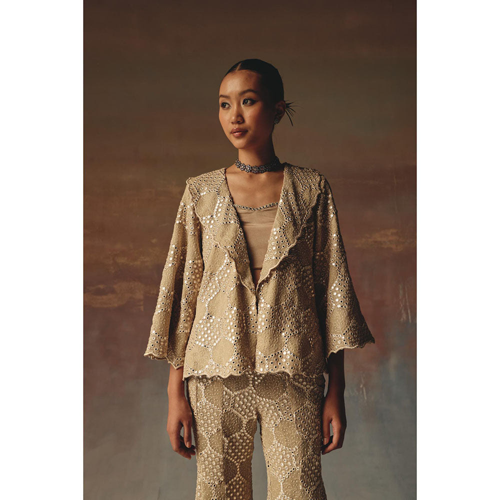 Twenty Nine Brown Mirrorwork Bustier
