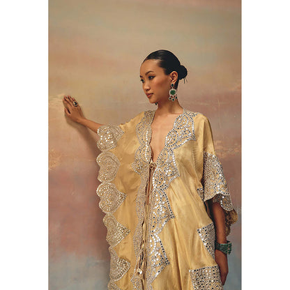 Twenty Nine Yellow Mirrorwork Tassels Kaftan Kurta