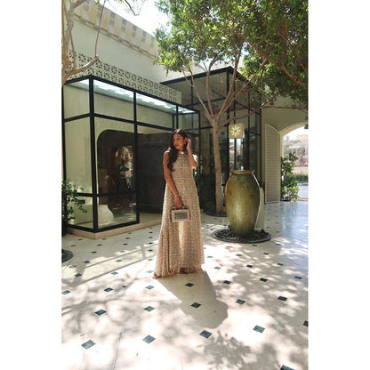 Twenty Nine Beige Embroidered Silk Kurta with Sharara