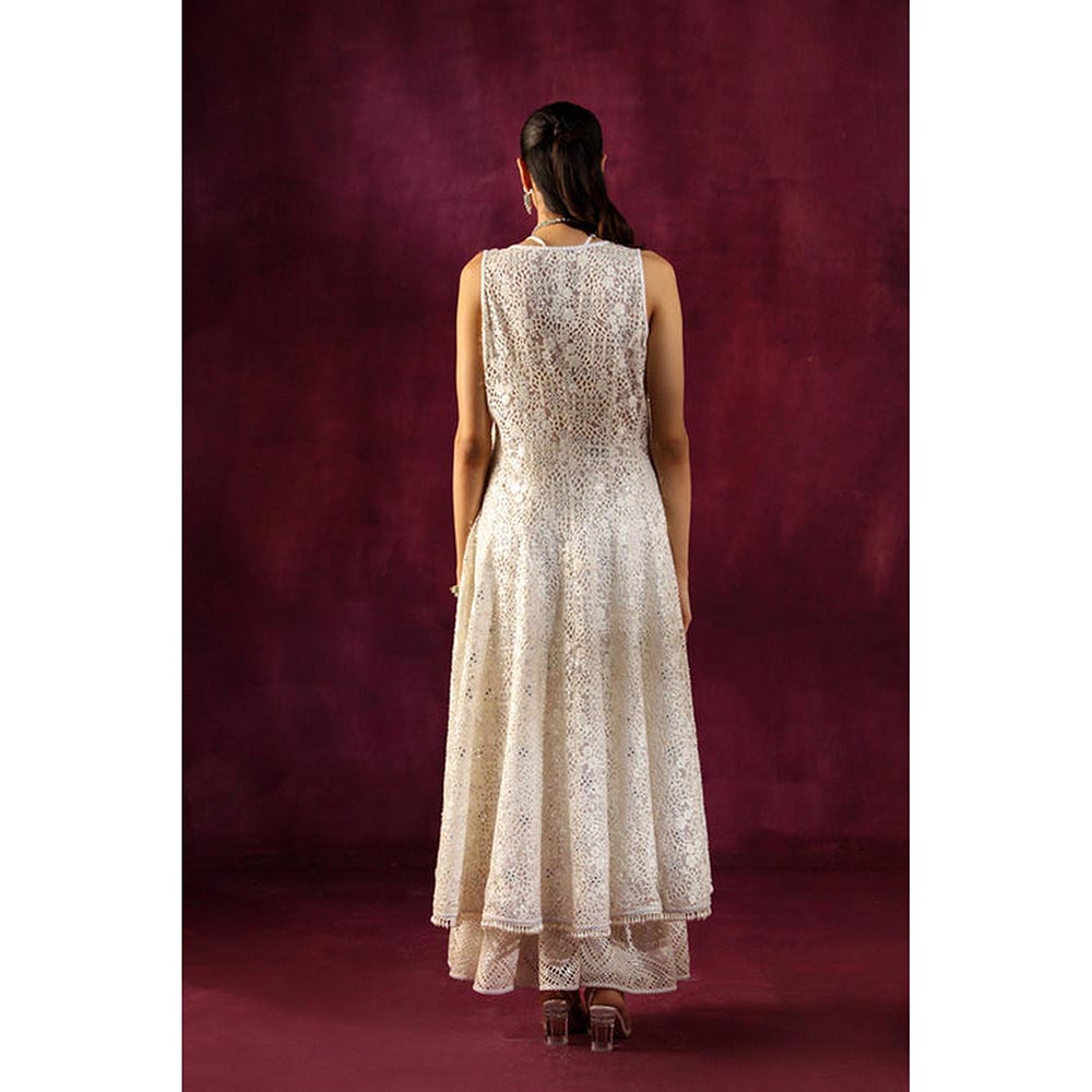 Twenty Nine Lace Mirror Work Floral Asym Sherwani Jacket